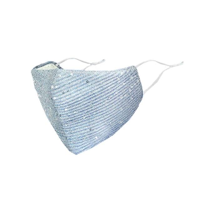Marigold Shadows Masks Reiki Sequin Face Mask - Blue