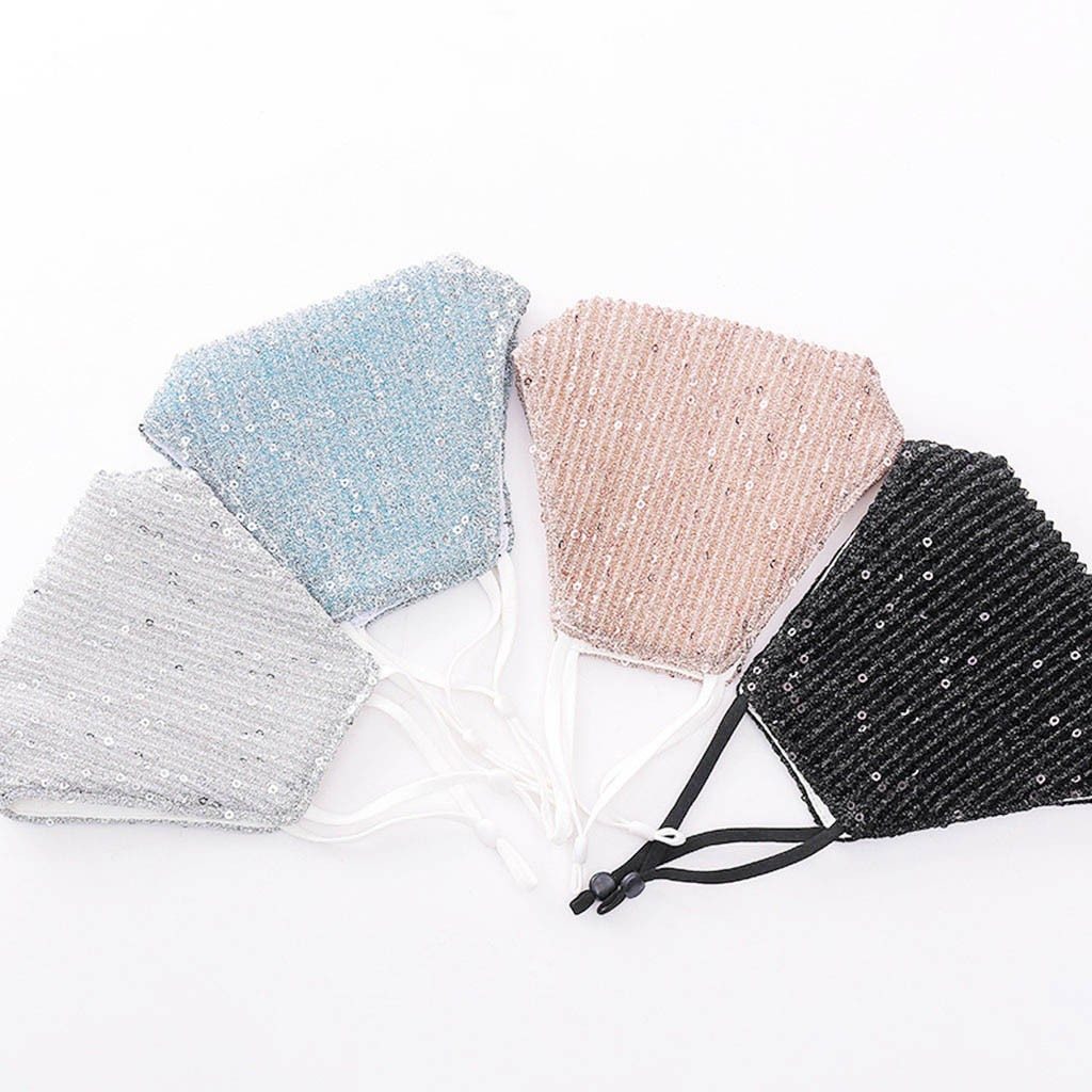Marigold Shadows Masks Reiki Sequin Face Mask - Blue
