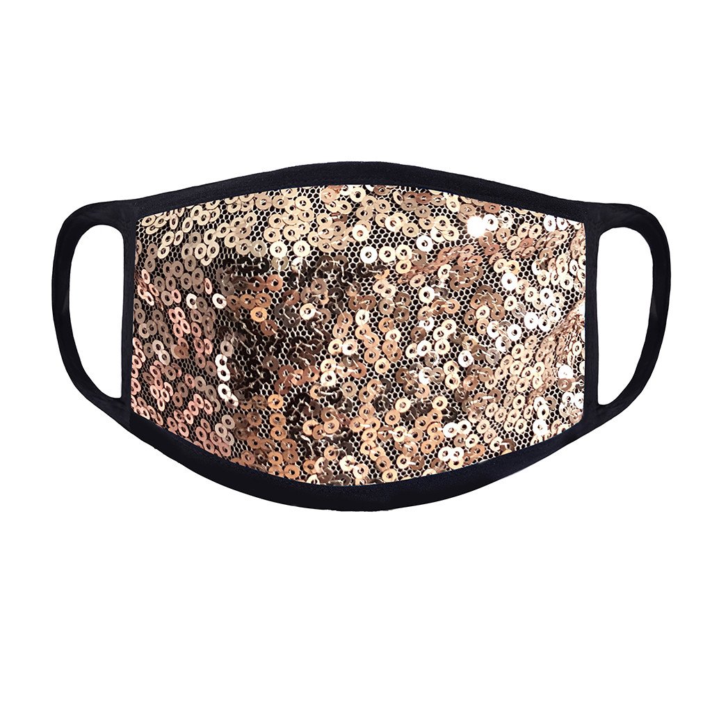 Marigold Shadows Masks Yumeka Face Mask Cover - Gold Sequin