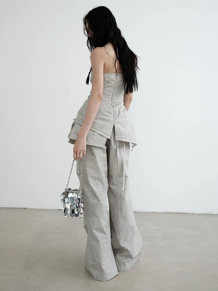 Marigold Shadows Pants Hantuki Drawstring Layered Pants