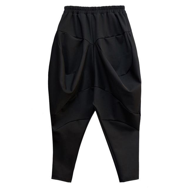 Marigold Shadows Pants Tanaka Pocket High Waist Harem Pants - Black