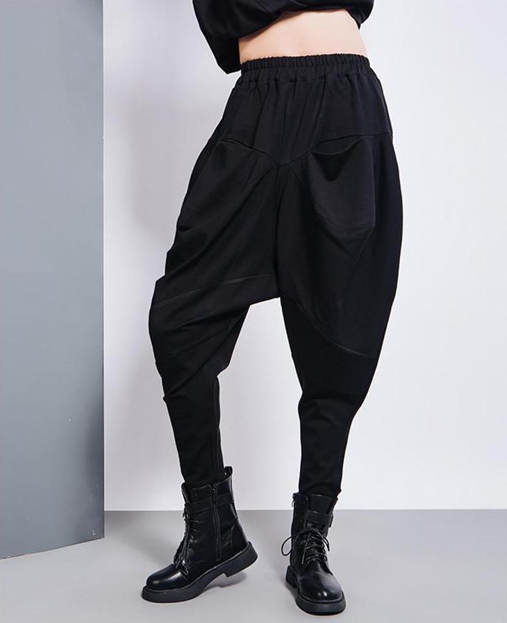 Marigold Shadows Pants Tanaka Pocket High Waist Harem Pants - Black