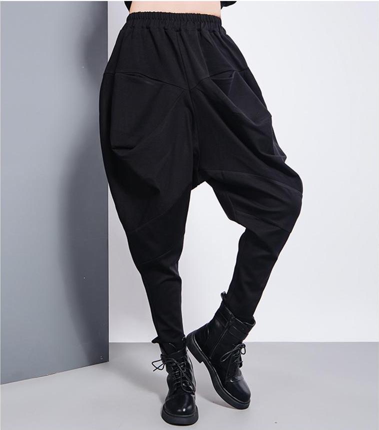 Marigold Shadows Pants Tanaka Pocket High Waist Harem Pants - Black
