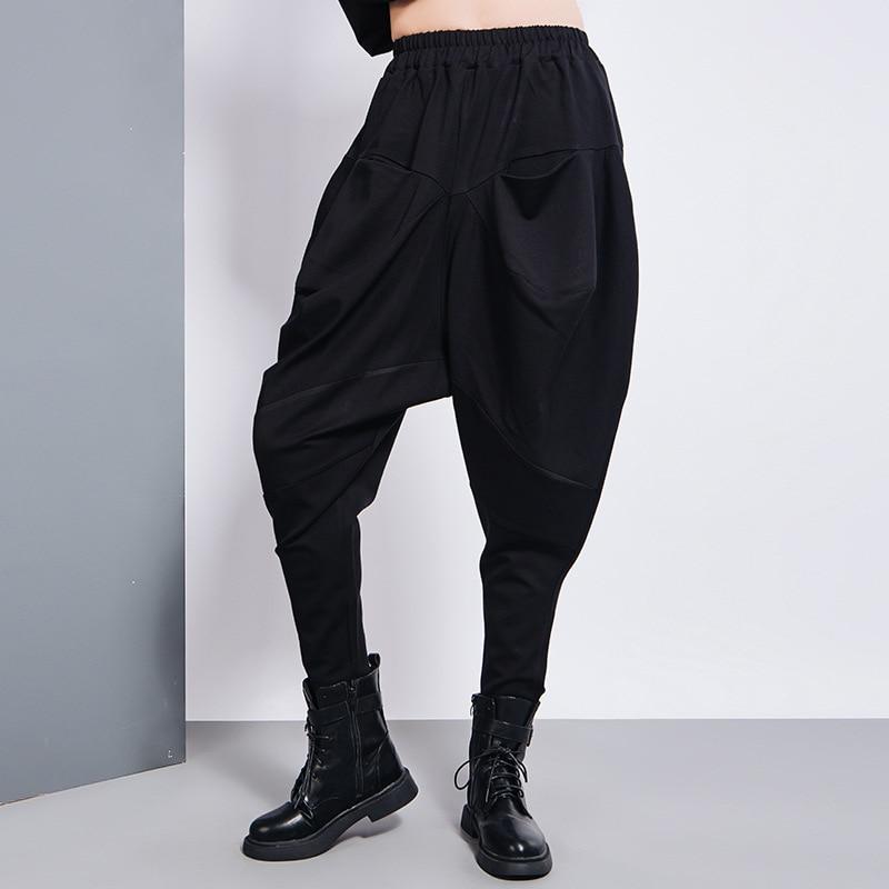 Marigold Shadows Pants Tanaka Pocket High Waist Harem Pants - Black