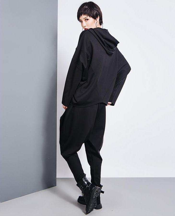 Marigold Shadows Pants Tanaka Pocket High Waist Harem Pants - Black
