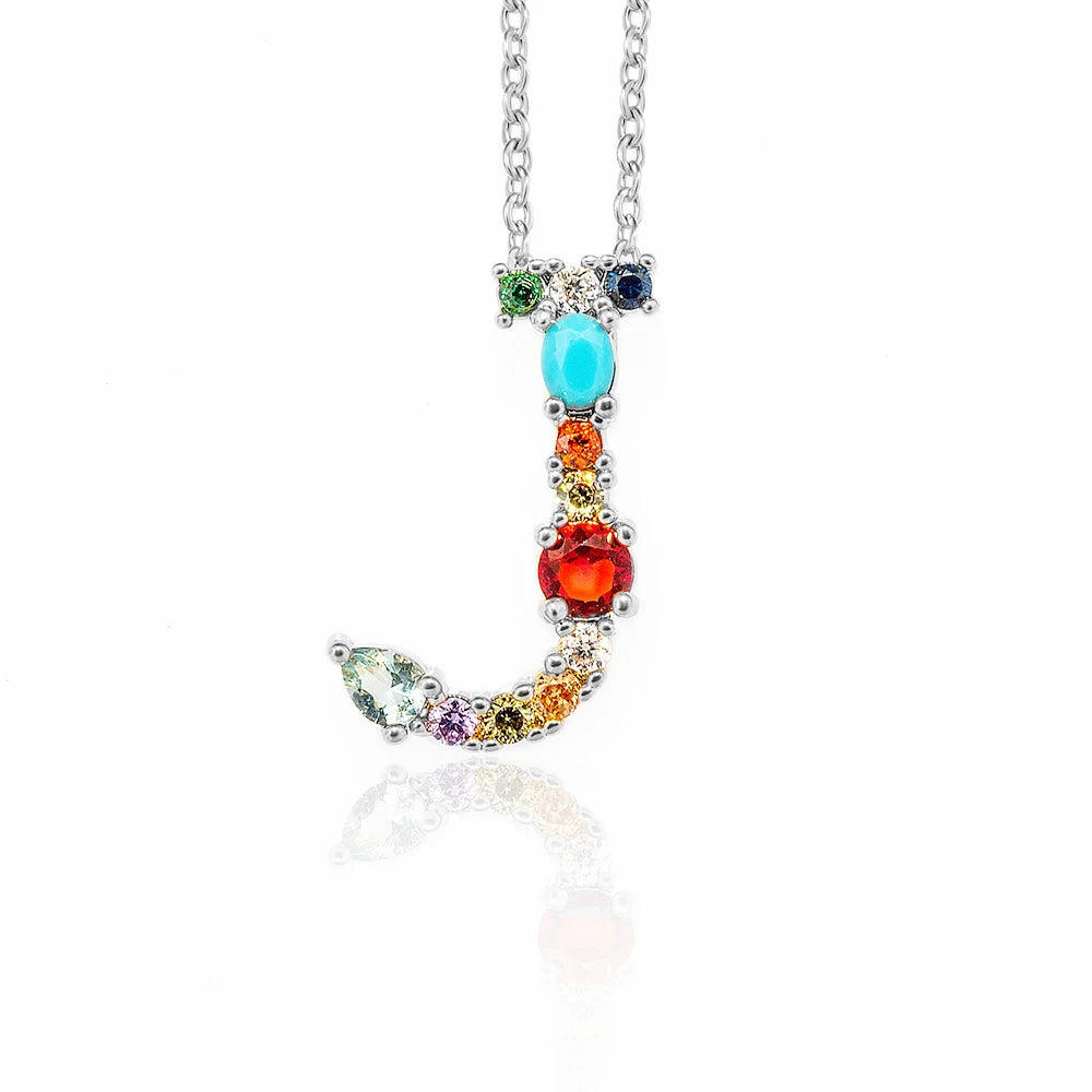 Marigold Shadows Pendant Necklaces ***Lettre Multicolor Initial Charm Necklace
