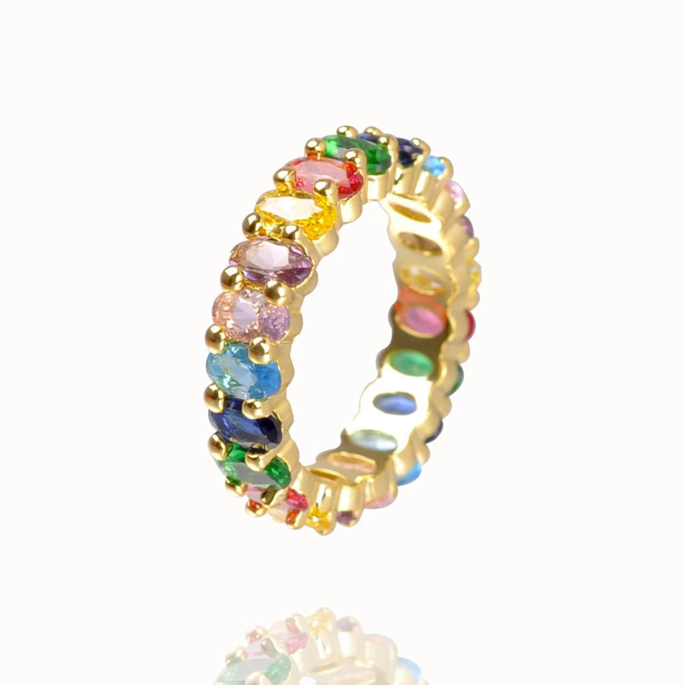 Marigold Shadows Rings Ovalla Rainbow Ring Gold