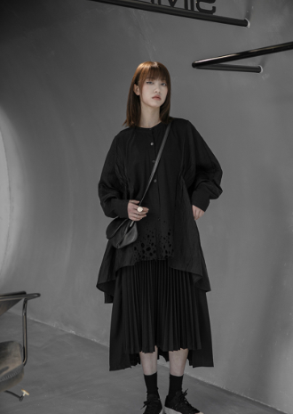 Marigold Shadows shirts Asami Loose Long Sleeve Irregular Shirt