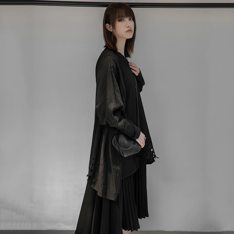 Marigold Shadows shirts Asami Loose Long Sleeve Irregular Shirt