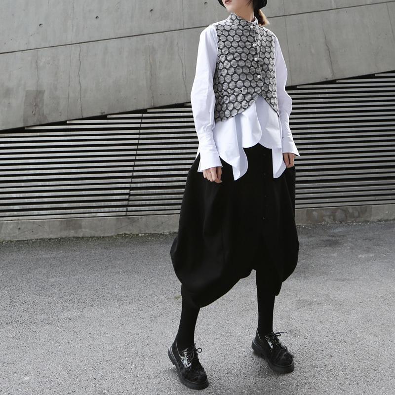 Marigold Shadows shirts Beni Irregular Hem Pocket Vest