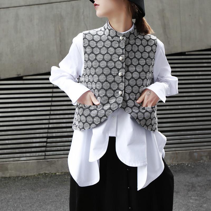 Marigold Shadows shirts Beni Irregular Hem Pocket Vest