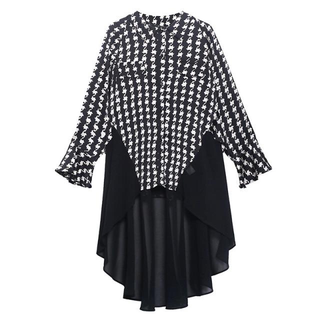 Marigold Shadows shirts Haruki Loose Long Sleeve Shirt Dress - Black