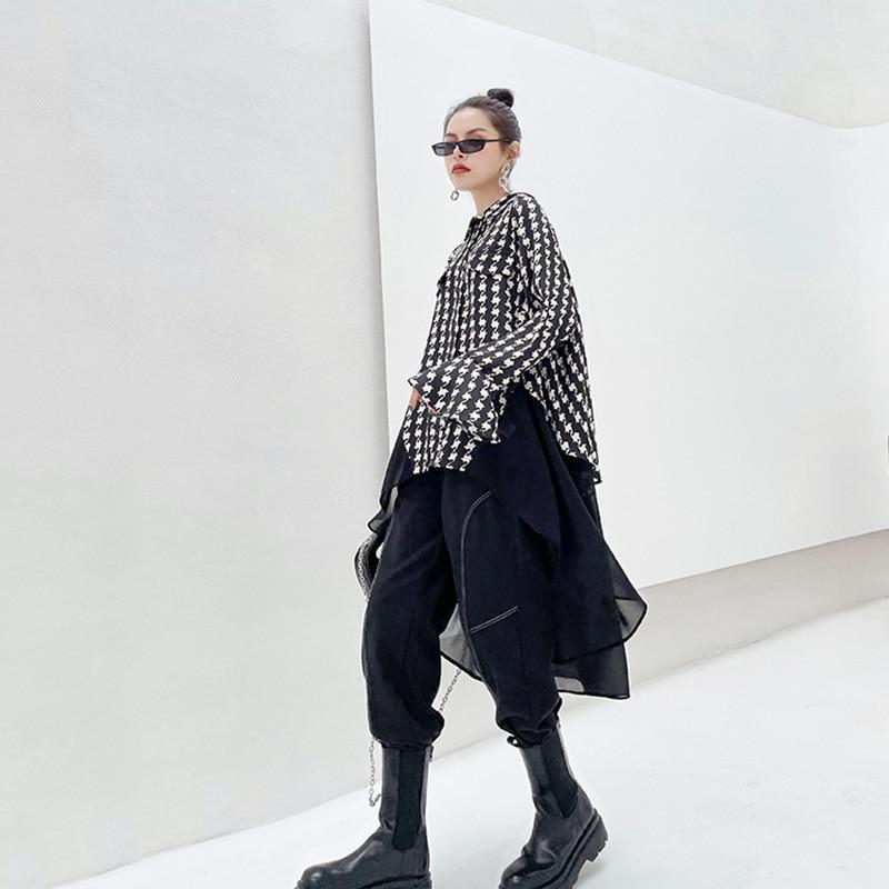 Marigold Shadows shirts Haruki Loose Long Sleeve Shirt Dress - Black