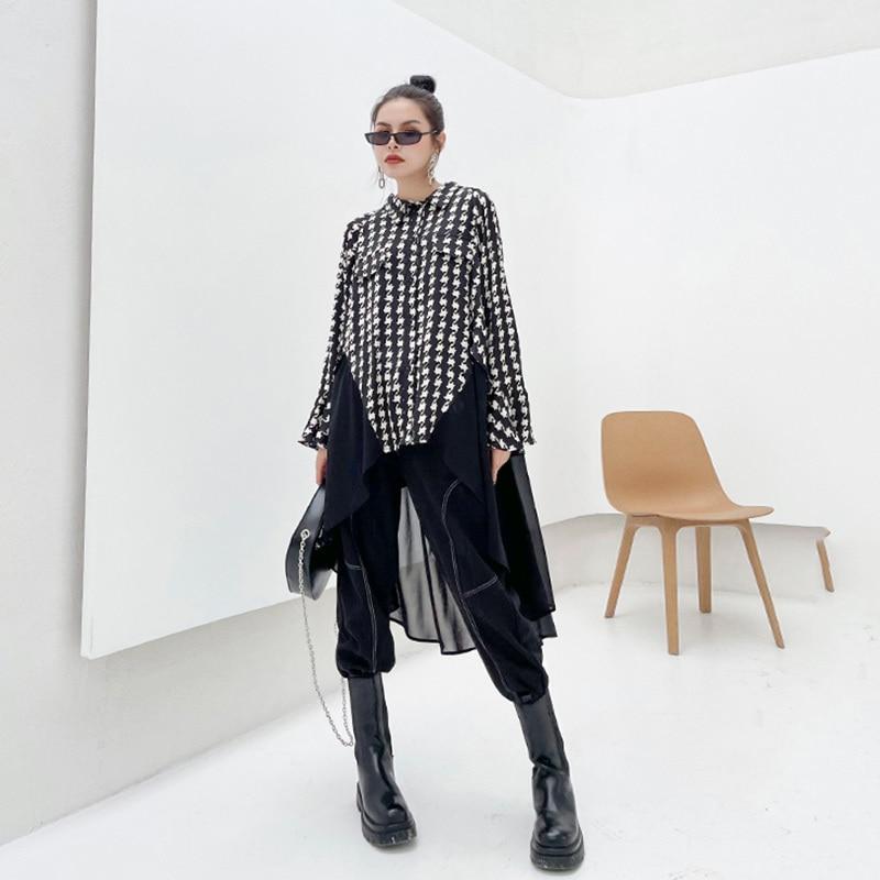 Marigold Shadows shirts Haruki Loose Long Sleeve Shirt Dress - Black