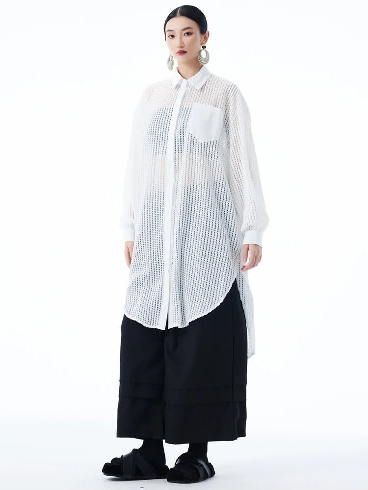 Marigold Shadows Shirts *** Hashtown Mesh Long Sleeve Shirt