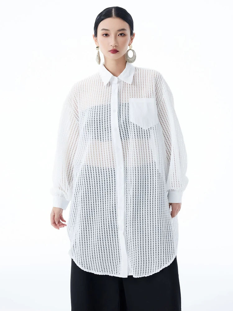 Marigold Shadows Shirts *** Hashtown Mesh Long Sleeve Shirt