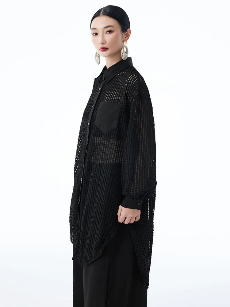 Marigold Shadows Shirts *** Hashtown Mesh Long Sleeve Shirt