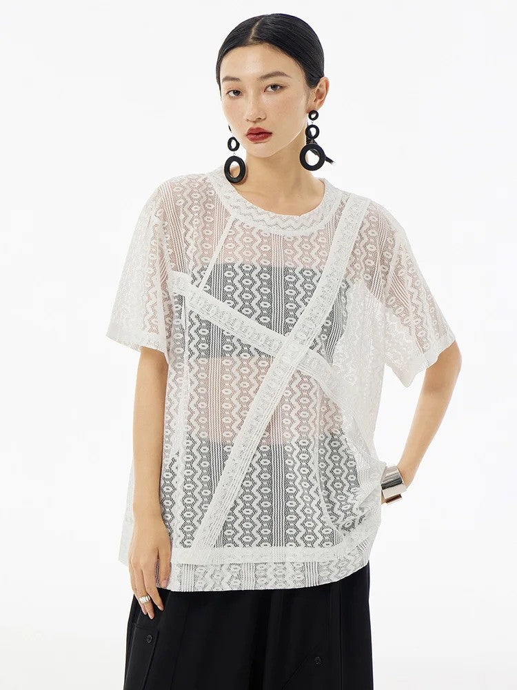 Marigold Shadows Shirts *** Izicaya Sheet Lace Shirt