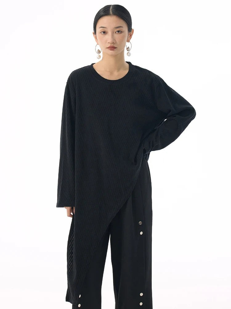 Marigold Shadows Shirts *** Kuda Asymmetrical Long Sleeve