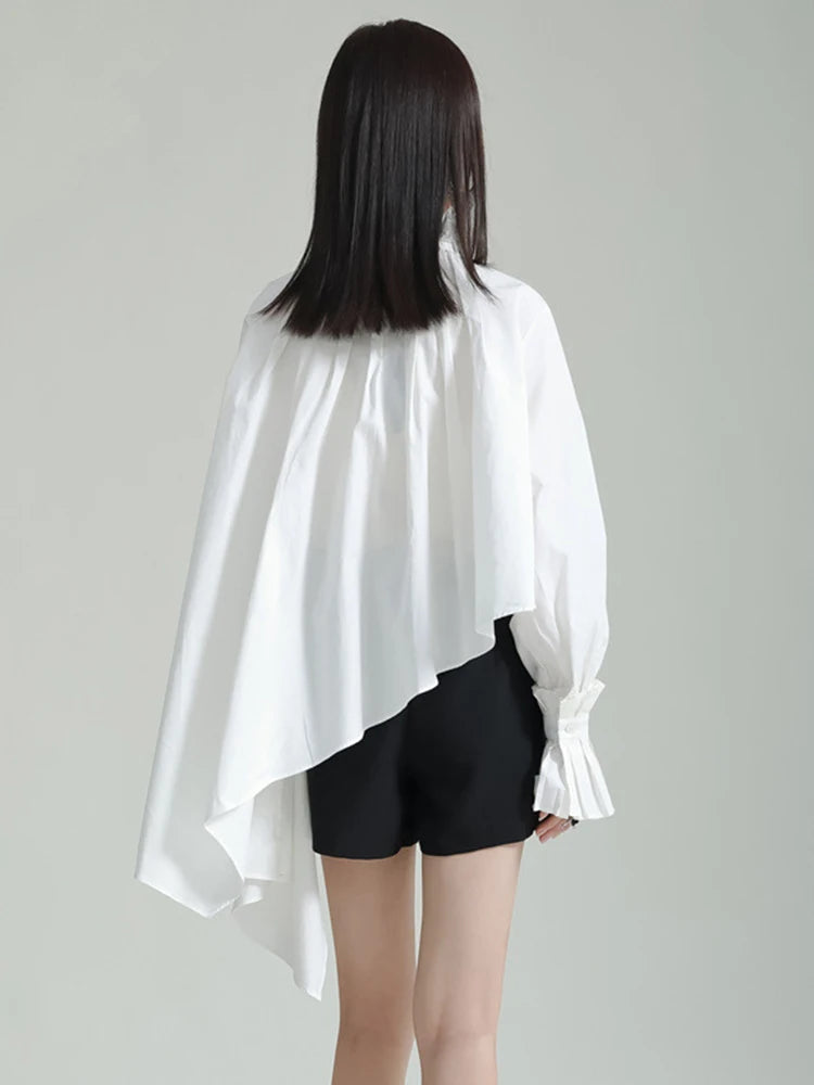 Marigold Shadows Shirts Ladada Pleated Collar Blouse