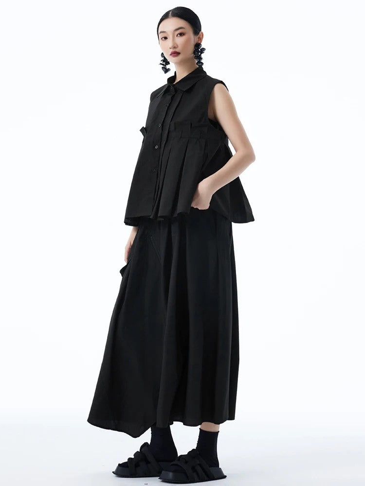 Marigold Shadows Shirts ***Marchh Pleated Tank