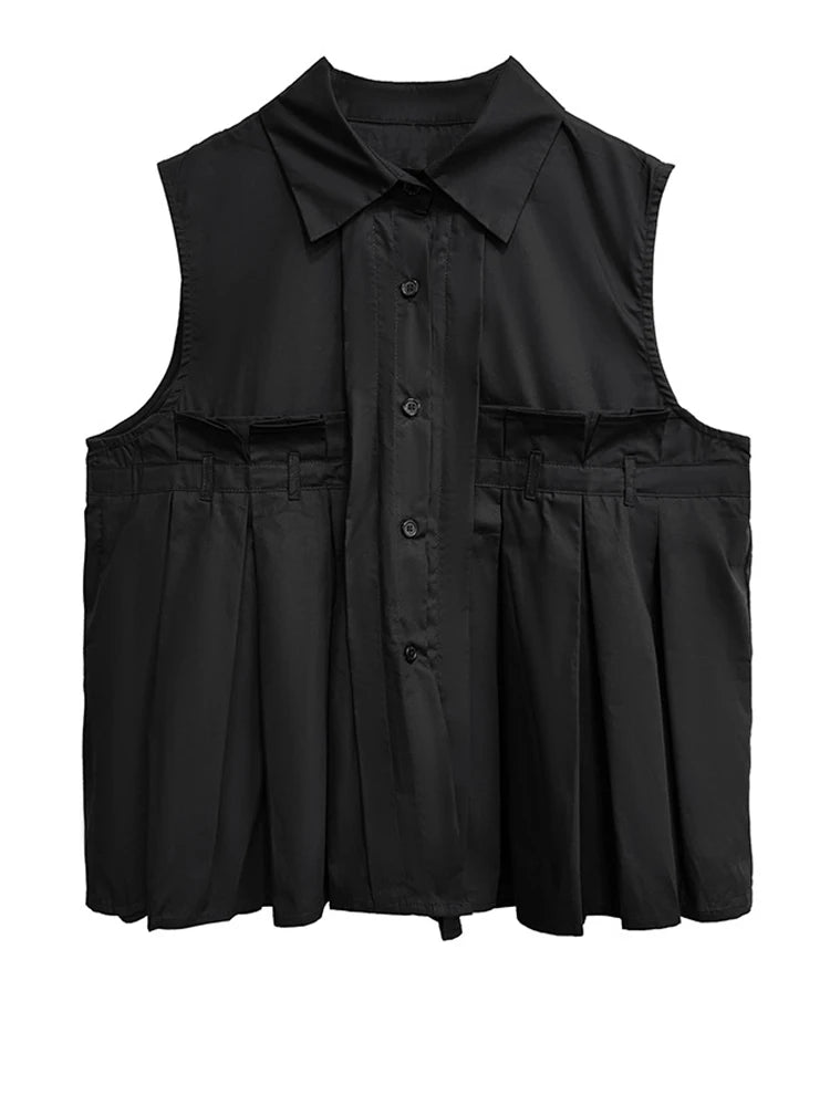Marigold Shadows Shirts ***Marchh Pleated Tank