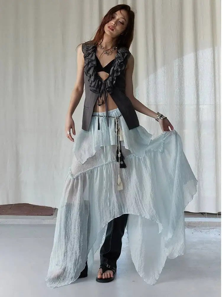 Marigold Shadows Shirts *** Parch Ruffled Vest