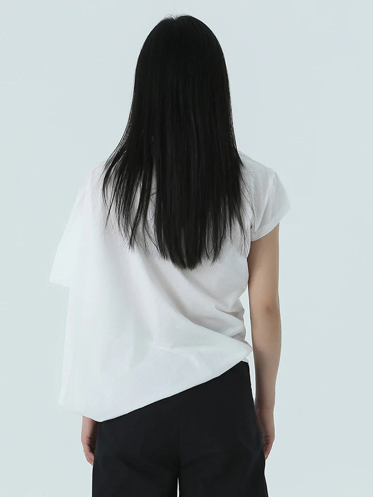Marigold Shadows Shirts Sandee Asymmetrical Round Neck Shirt