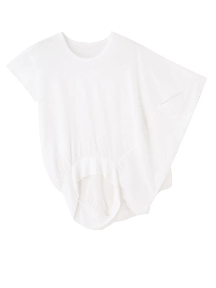 Marigold Shadows Shirts Sandee Asymmetrical Round Neck Shirt