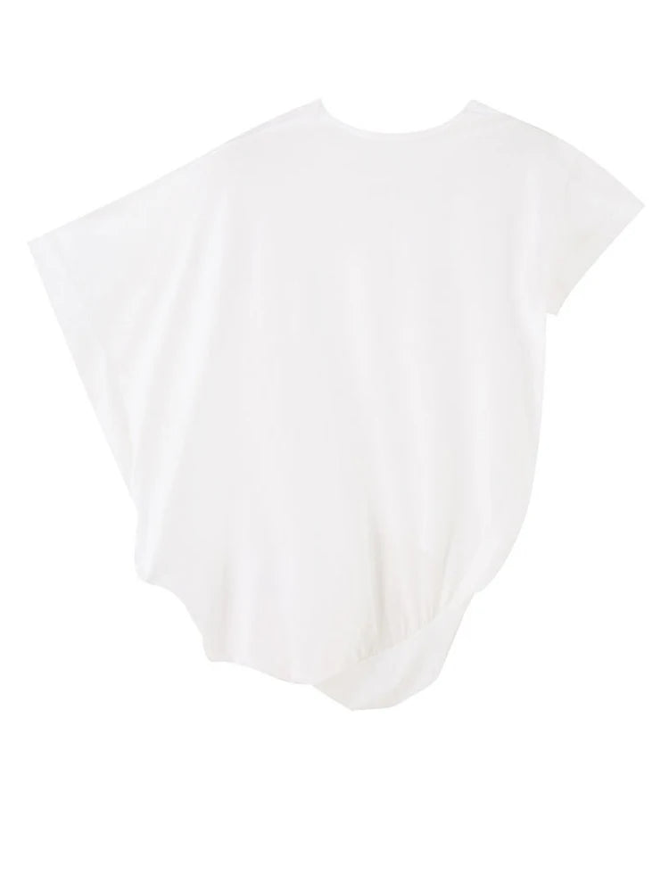 Marigold Shadows Shirts Sandee Asymmetrical Round Neck Shirt