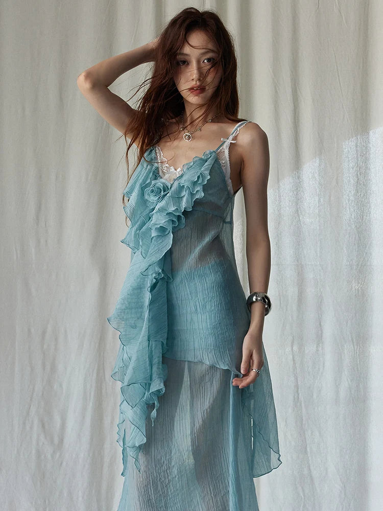 Marigold Shadows Shirts *** Sebree Ruffle Tank Top