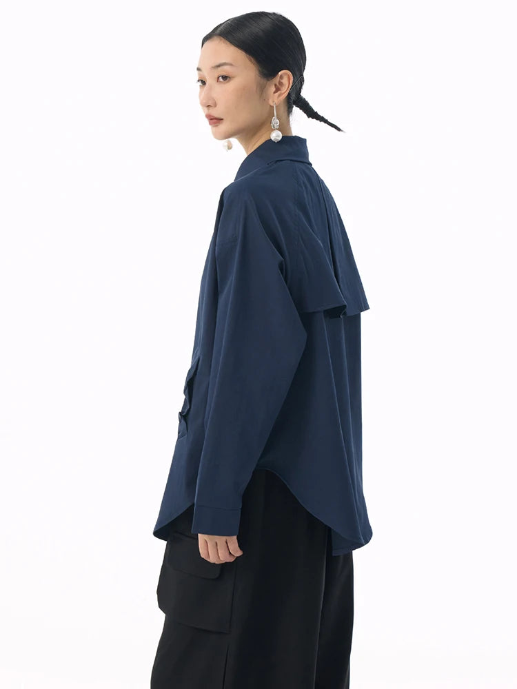 Marigold Shadows Shirts *** Sherpee Ruffle Pocket Button Up