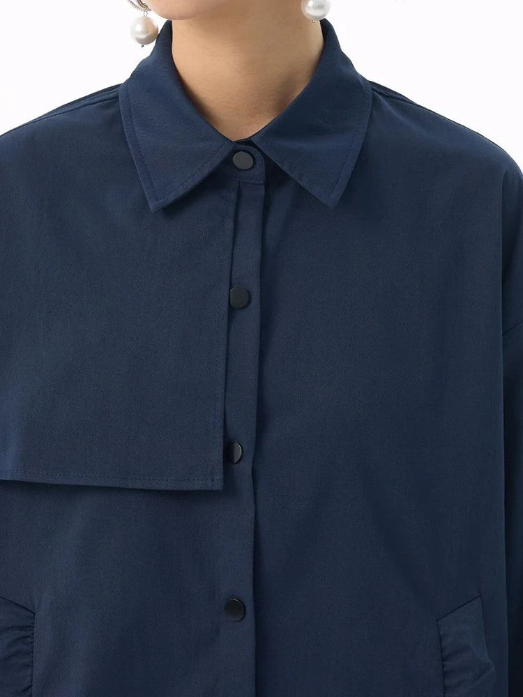 Marigold Shadows Shirts *** Sherpee Ruffle Pocket Button Up