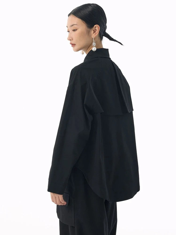 Marigold Shadows Shirts *** Sherpee Ruffle Pocket Button Up