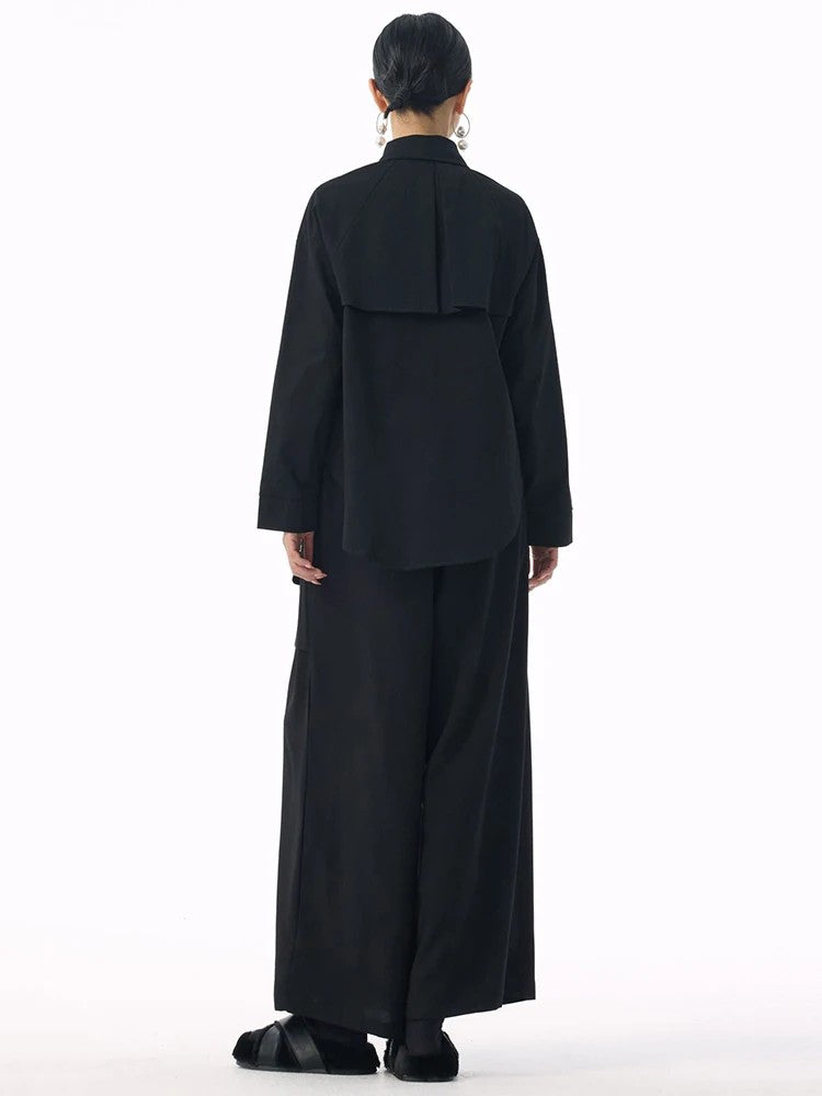 Marigold Shadows Shirts *** Sherpee Ruffle Pocket Button Up