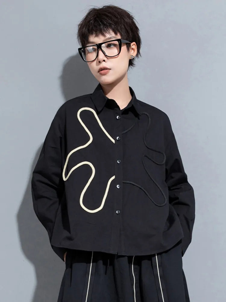 Marigold Shadows Shirts Splot Squiggle Blouse