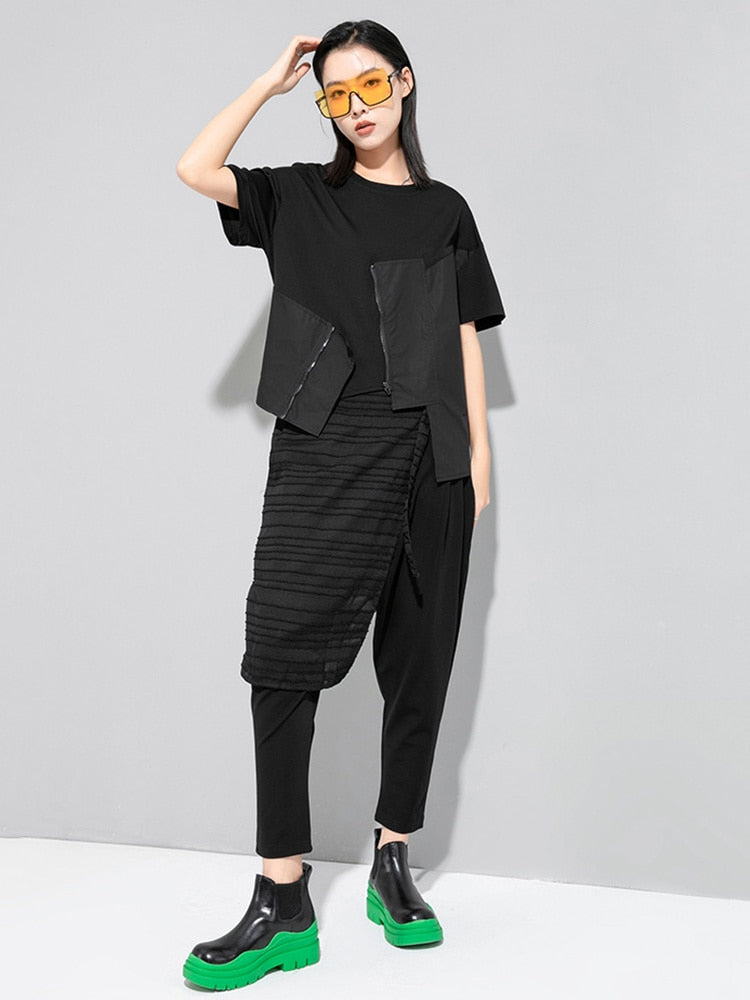Marigold Shadows Shirts & Tops Lupee Zipper Shirt - Black