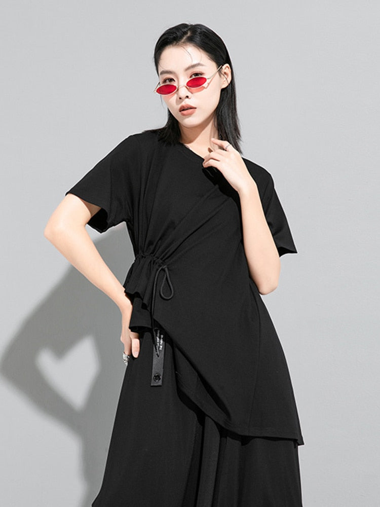 Marigold Shadows Shirts & Tops Sween Drawstring Shirt - Black