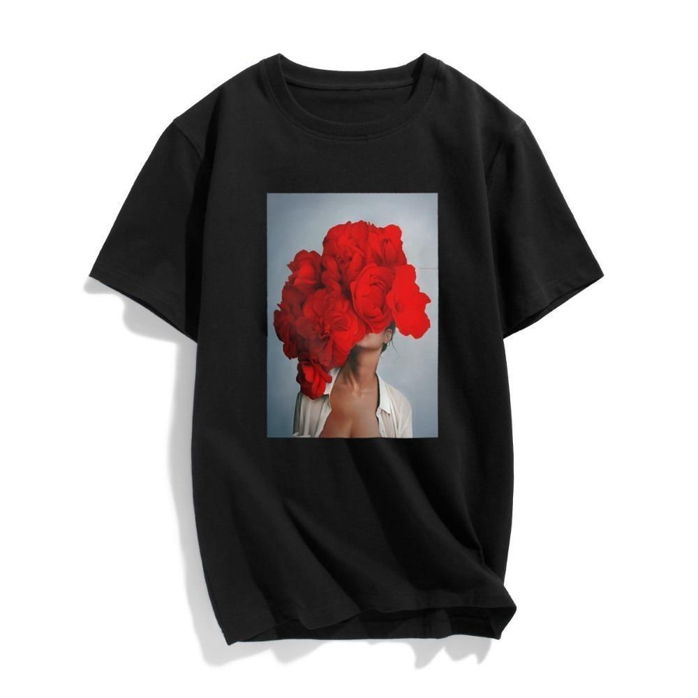 Marigold Shadows shirts Tsubaki Peony Printed T-Shirt