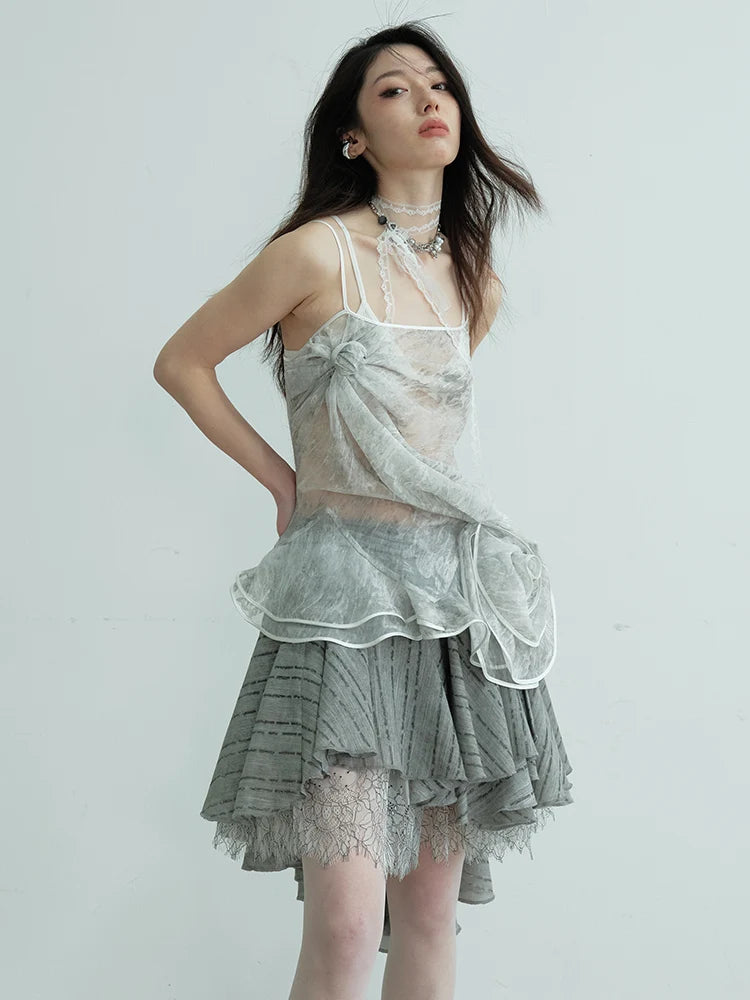 Marigold Shadows Shirts *** Tulletoo Sheer Floral Tank