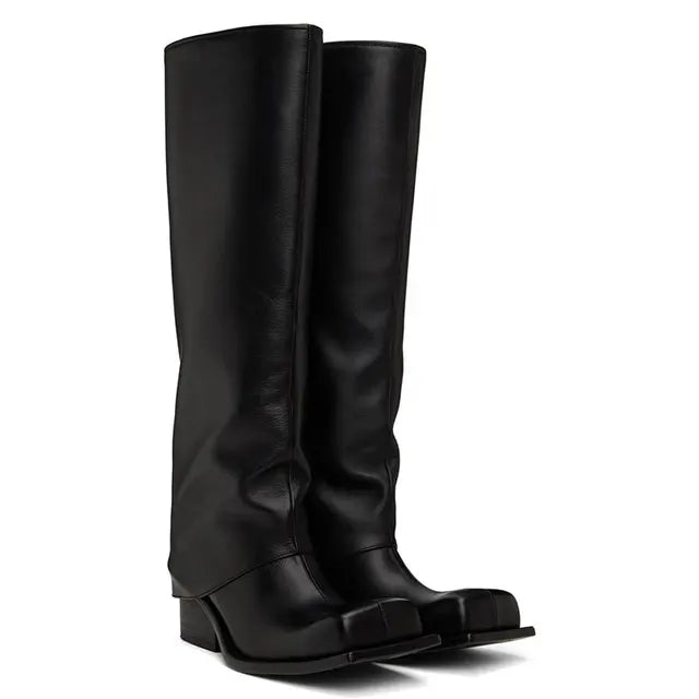 Marigold Shadows Shoes Baddie Barrel Boot - Black