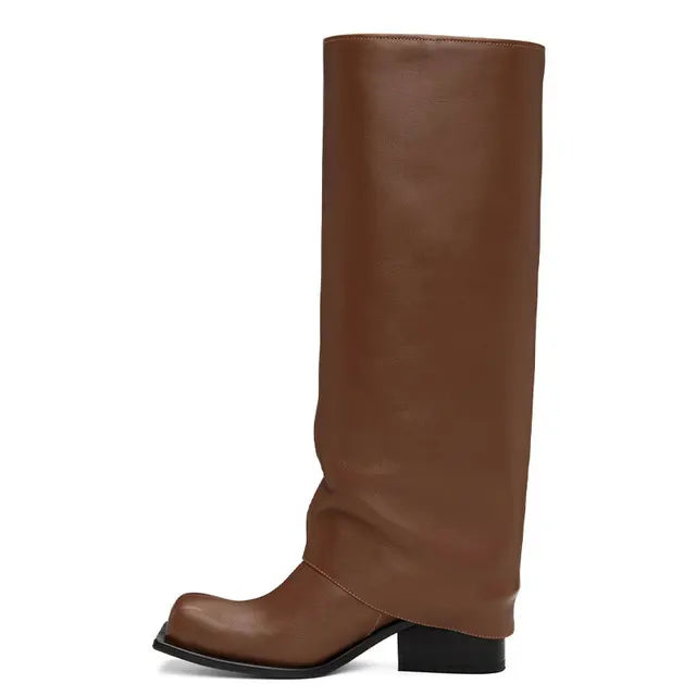 Marigold Shadows Shoes Baddie Barrel Boot - Brown