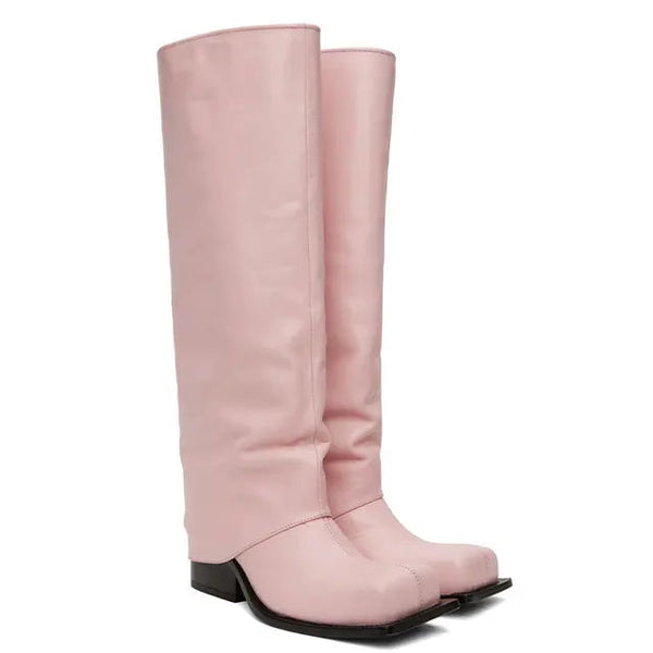 Marigold Shadows Shoes Baddie Barrel Boot - Pink
