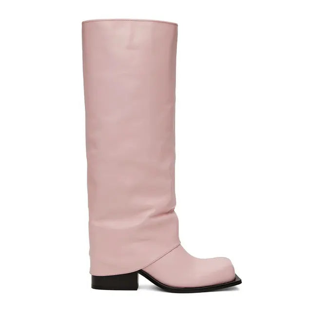 Marigold Shadows Shoes Baddie Barrel Boot - Pink