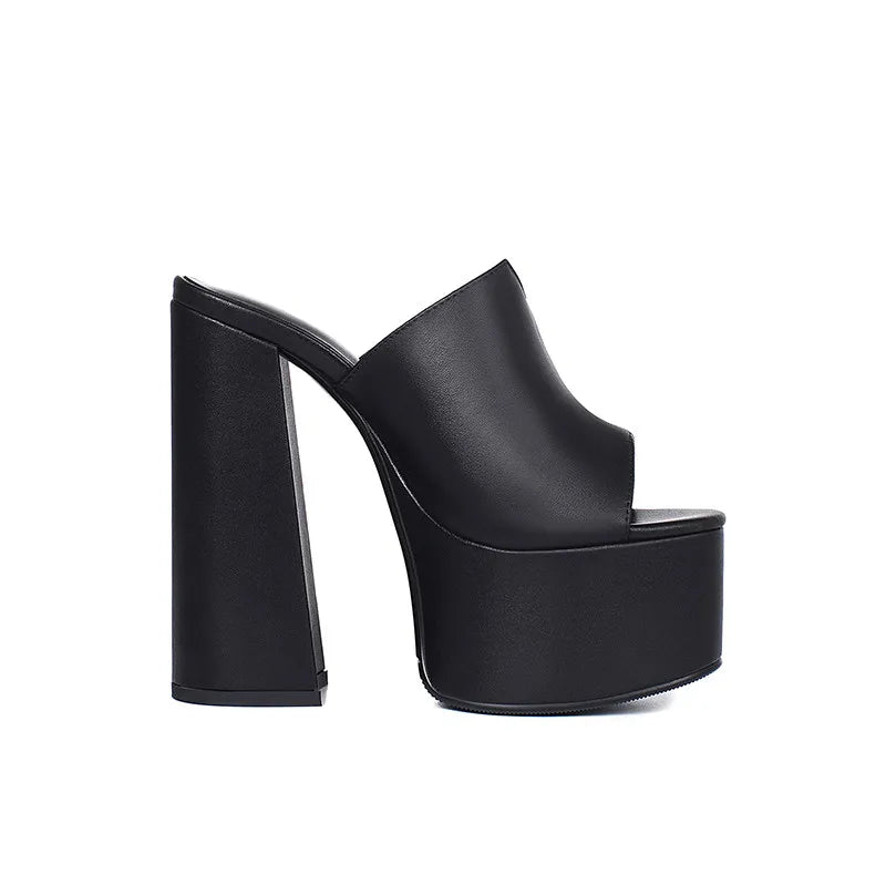 Marigold Shadows Shoes Bratt Platform Slide - Black