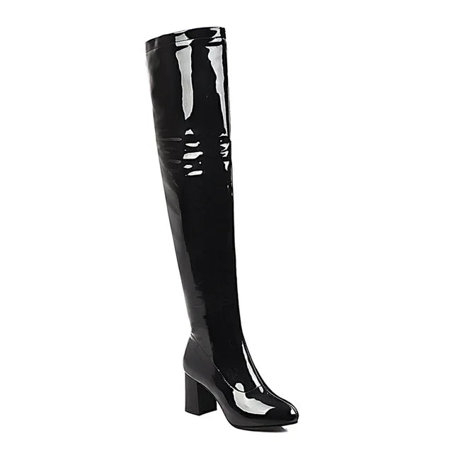 Marigold Shadows Shoes Salwa Patent Boot - Black