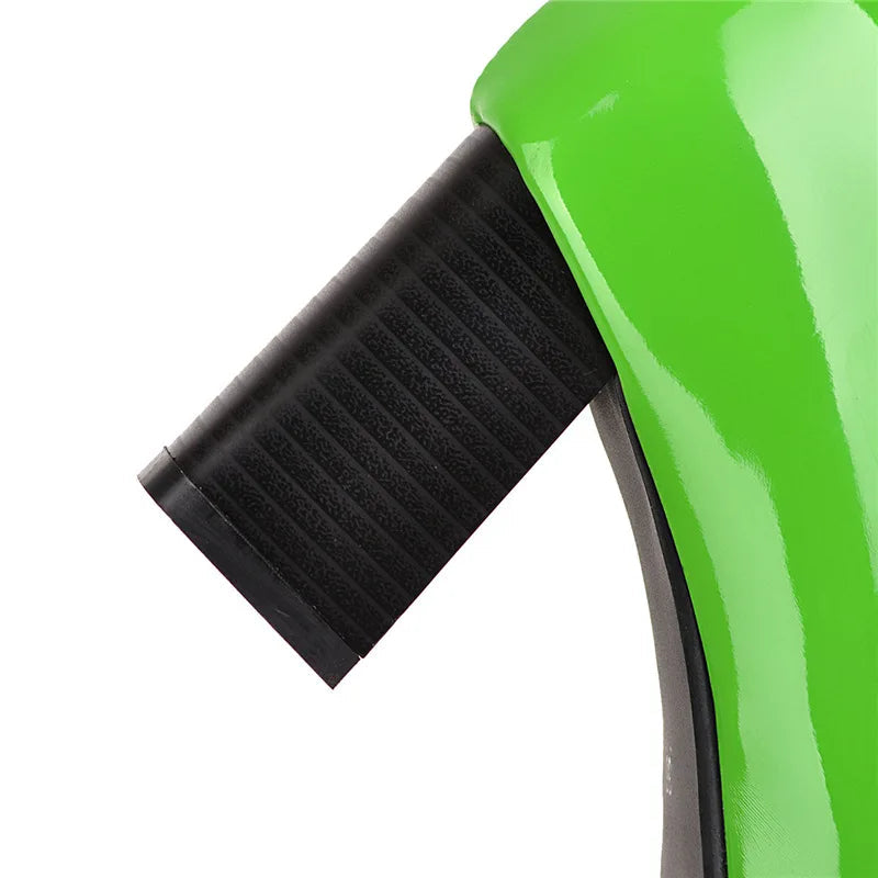 Marigold Shadows Shoes Salwa Patent Boot- Green