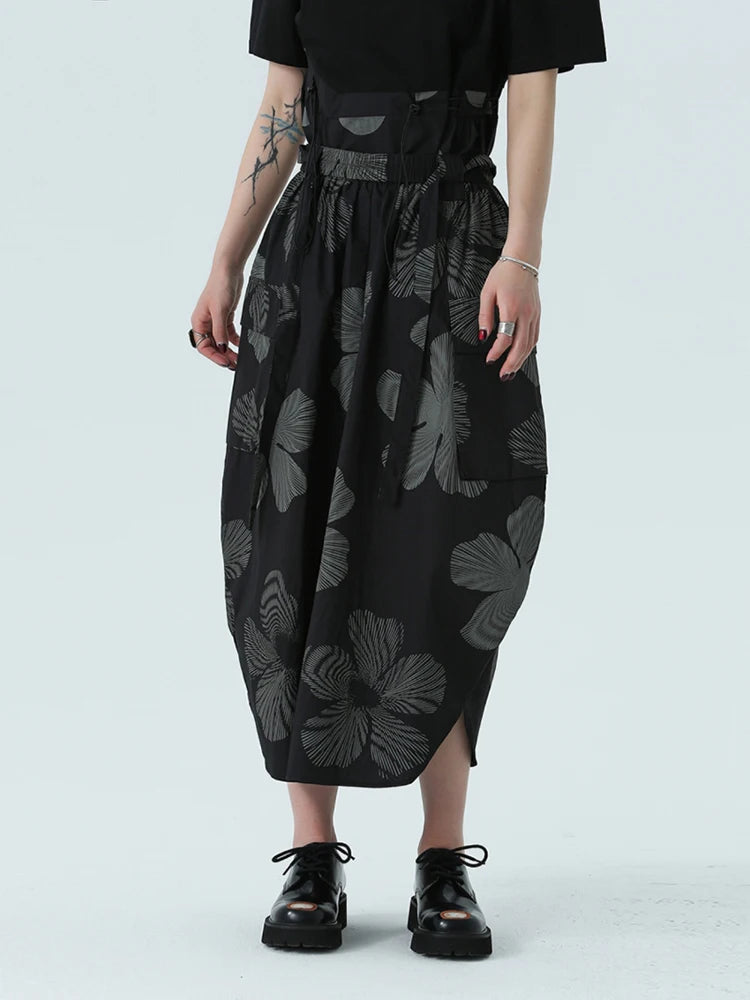 Marigold Shadows Skirts Carlada Floral Print Skirt