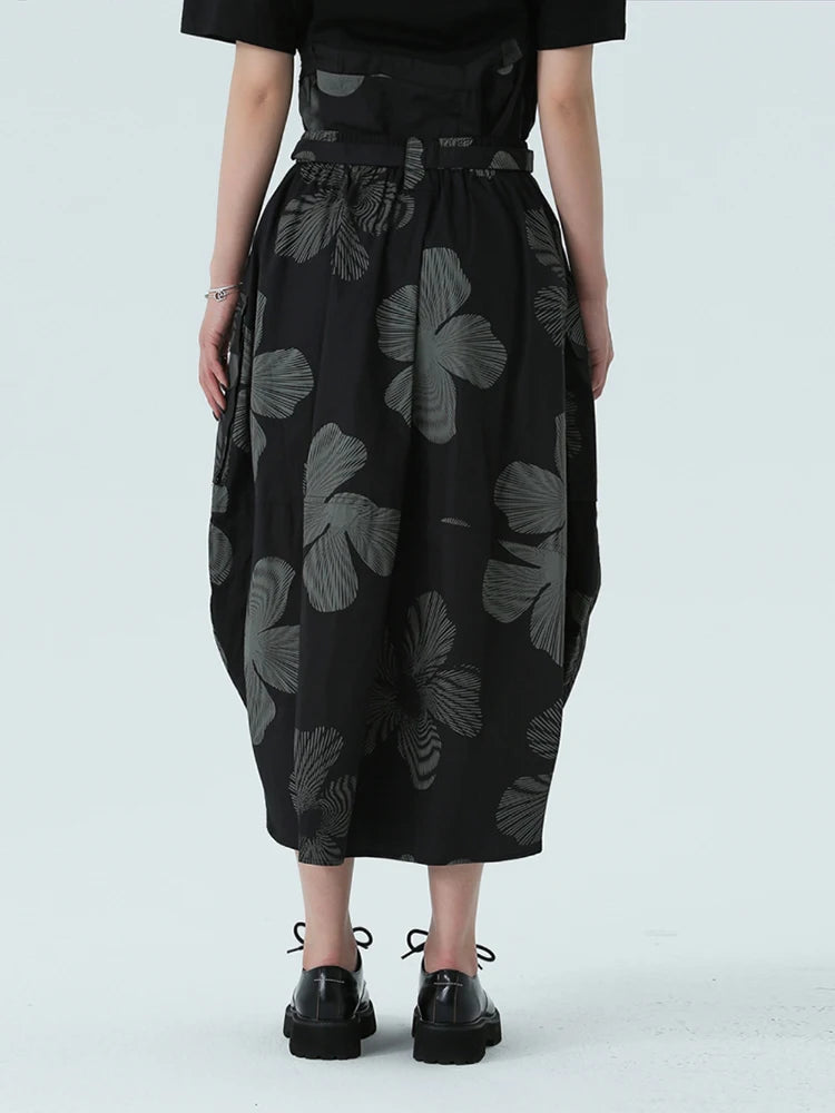 Marigold Shadows Skirts Carlada Floral Print Skirt