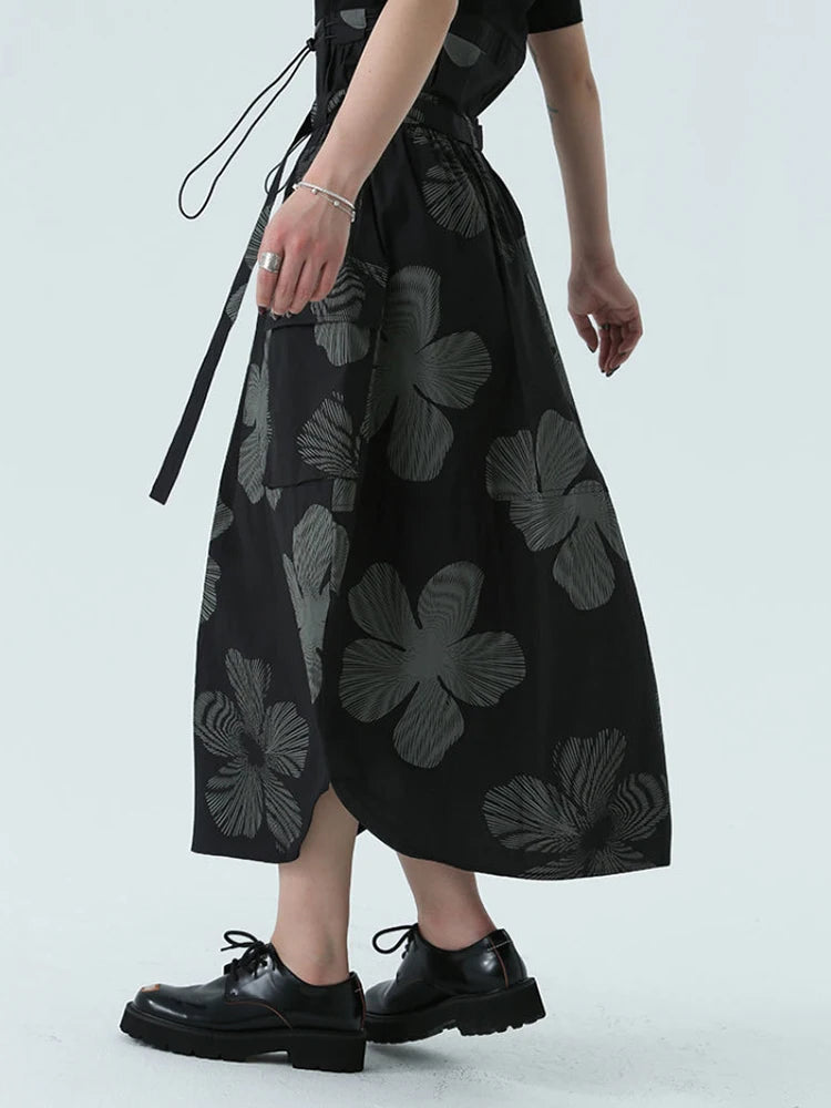Marigold Shadows Skirts Carlada Floral Print Skirt